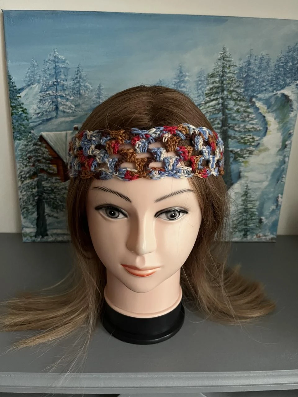 Headband Headband Forehead Band Hoofdband Venda Wool Blue White Red Tail – photo 4